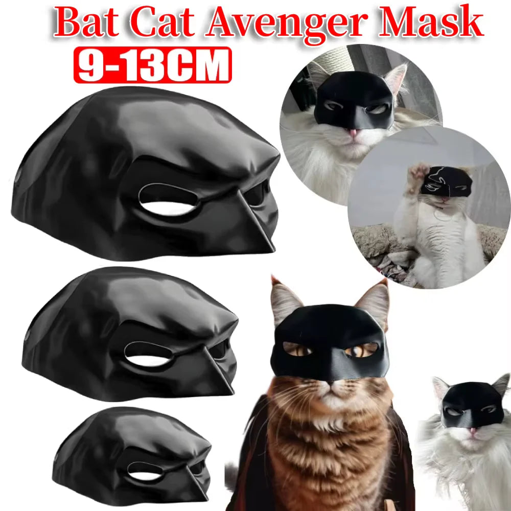 Matte Bat Pet Mask 9–13 cm – Stylish Cosplay Accessory for Cats & Small Dogs | Cute Half-Face Superhero Mask