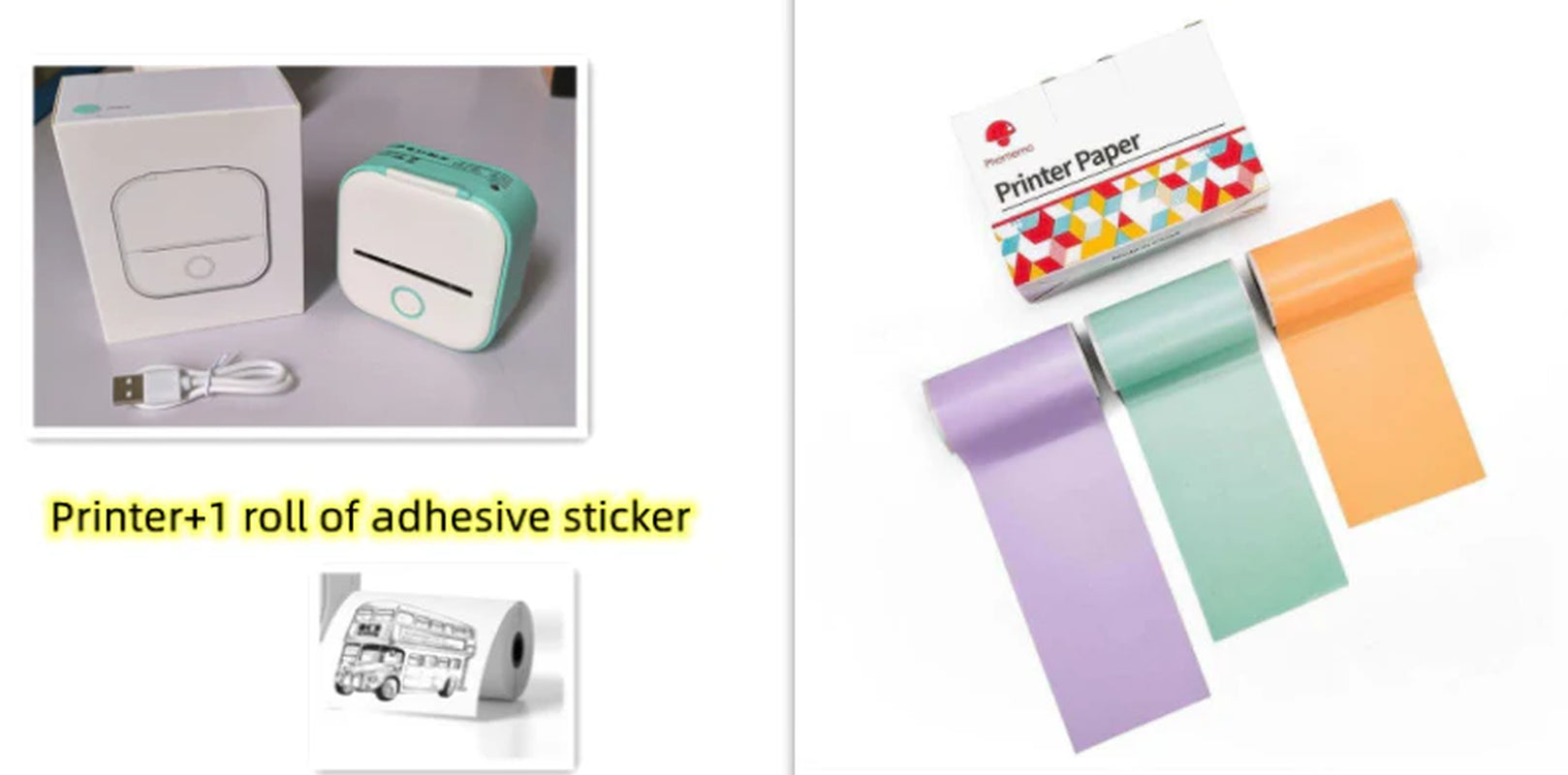 Portable Mini Thermal Label Printer – Wireless Bluetooth Label & Photo Printer for Home, Office, and Students