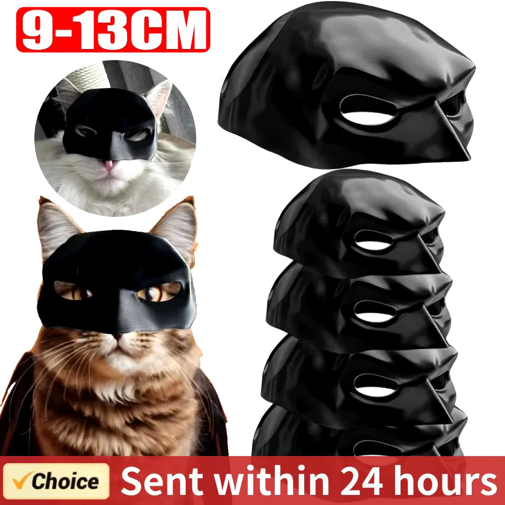Matte Bat Pet Mask 9–13 cm – Stylish Cosplay Accessory for Cats & Small Dogs | Cute Half-Face Superhero Mask