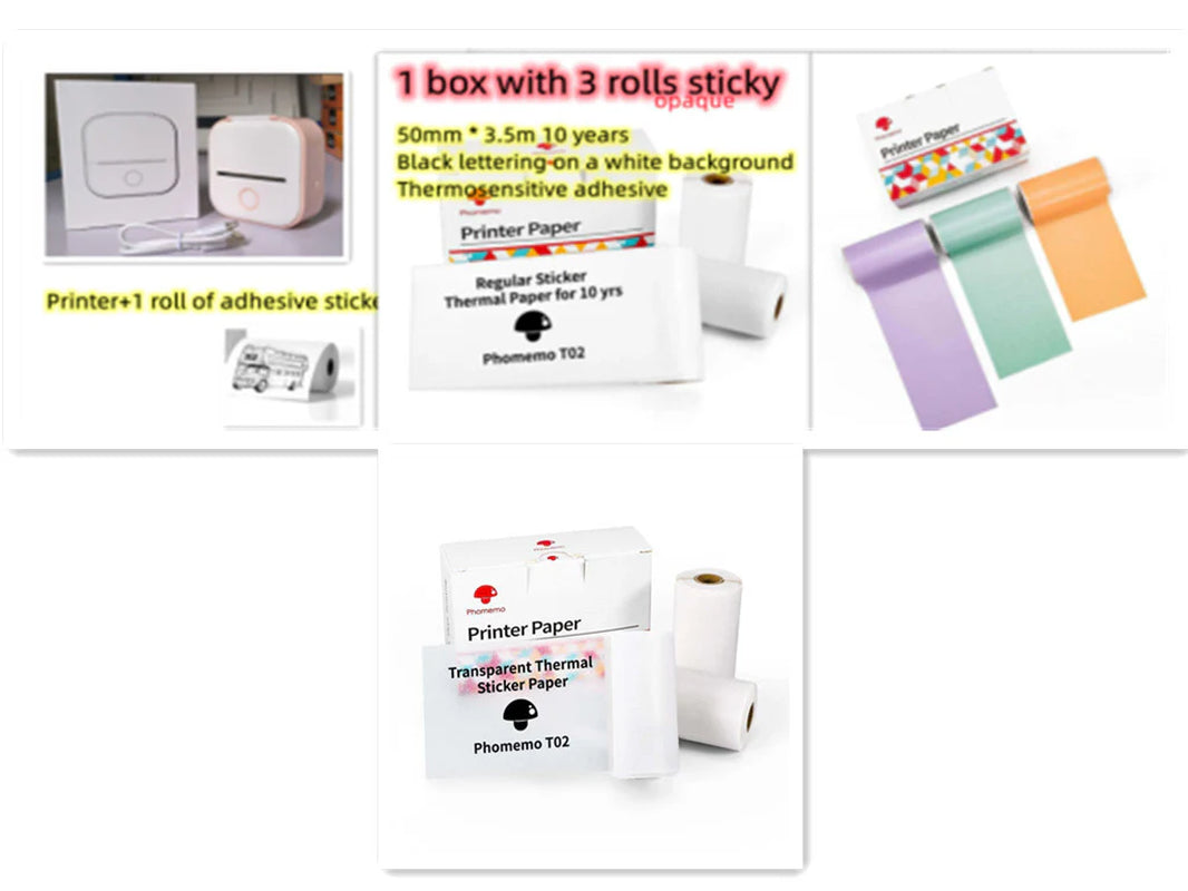 Portable Mini Thermal Label Printer – Wireless Bluetooth Label & Photo Printer for Home, Office, and Students