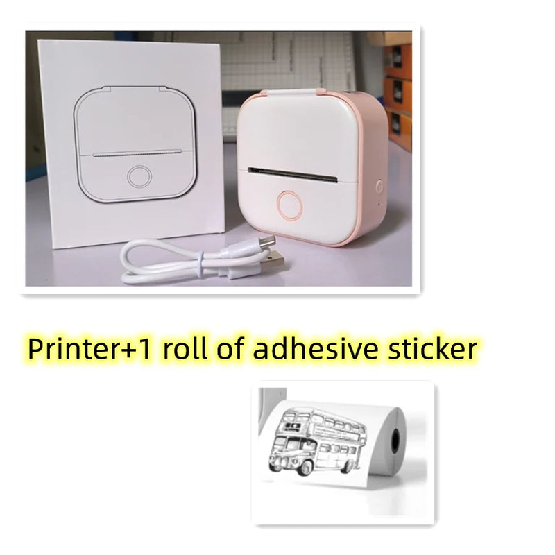 Portable Mini Thermal Label Printer – Wireless Bluetooth Label & Photo Printer for Home, Office, and Students